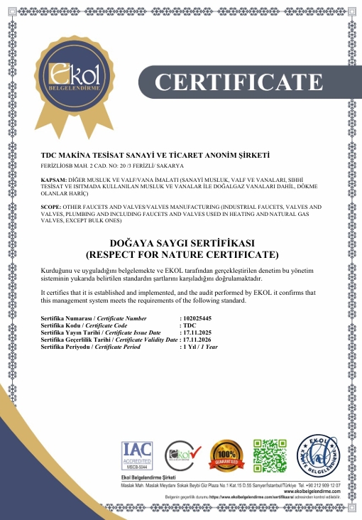 DOĞAYA SAYGI SERTİFİKASI